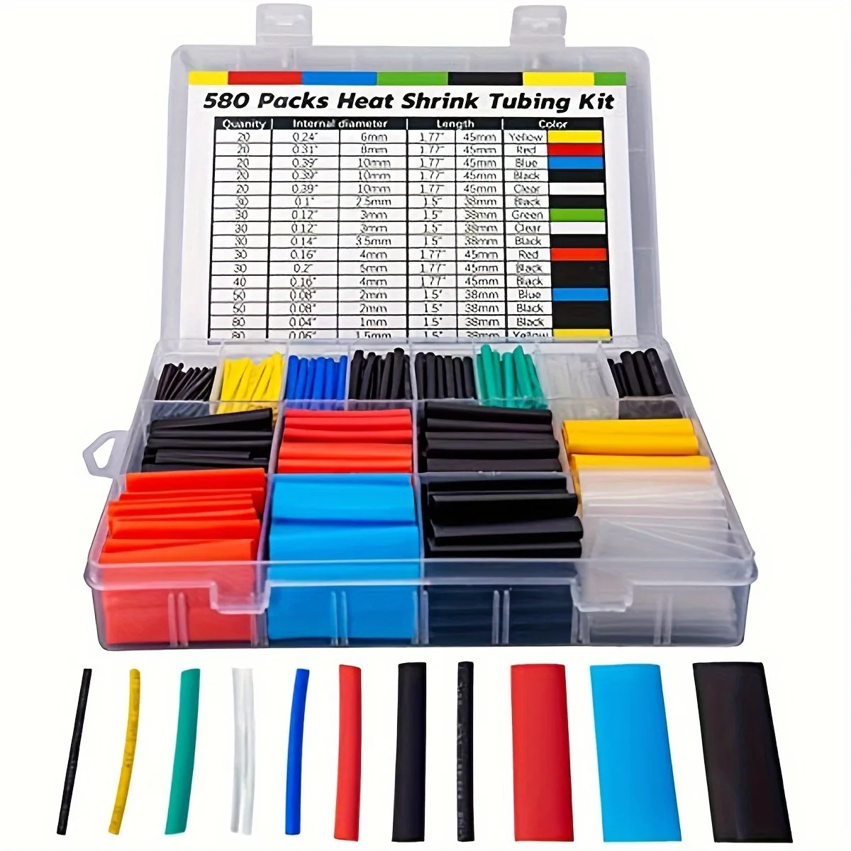Heat Shrink Tubing Kit (580 Pieces)